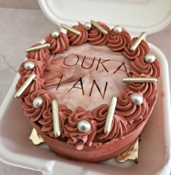 Bento cake 1 an terracotta anniversaire Rennes